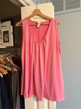 Women's Gathered Scoop Neck Tank Top - Pink
